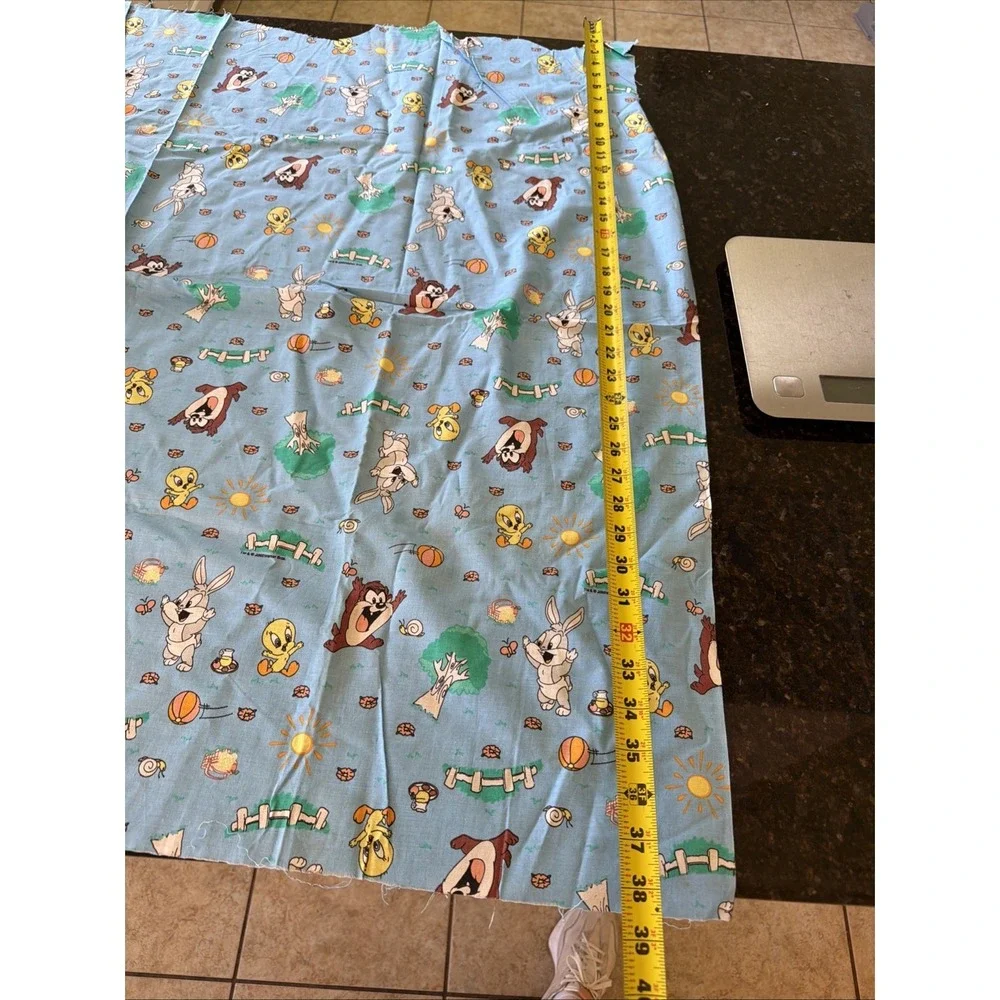 Baby Looney Tunes Vintage Fabric 2000 Warner Bros Nursery 44x38 Taz Tweety Bugs